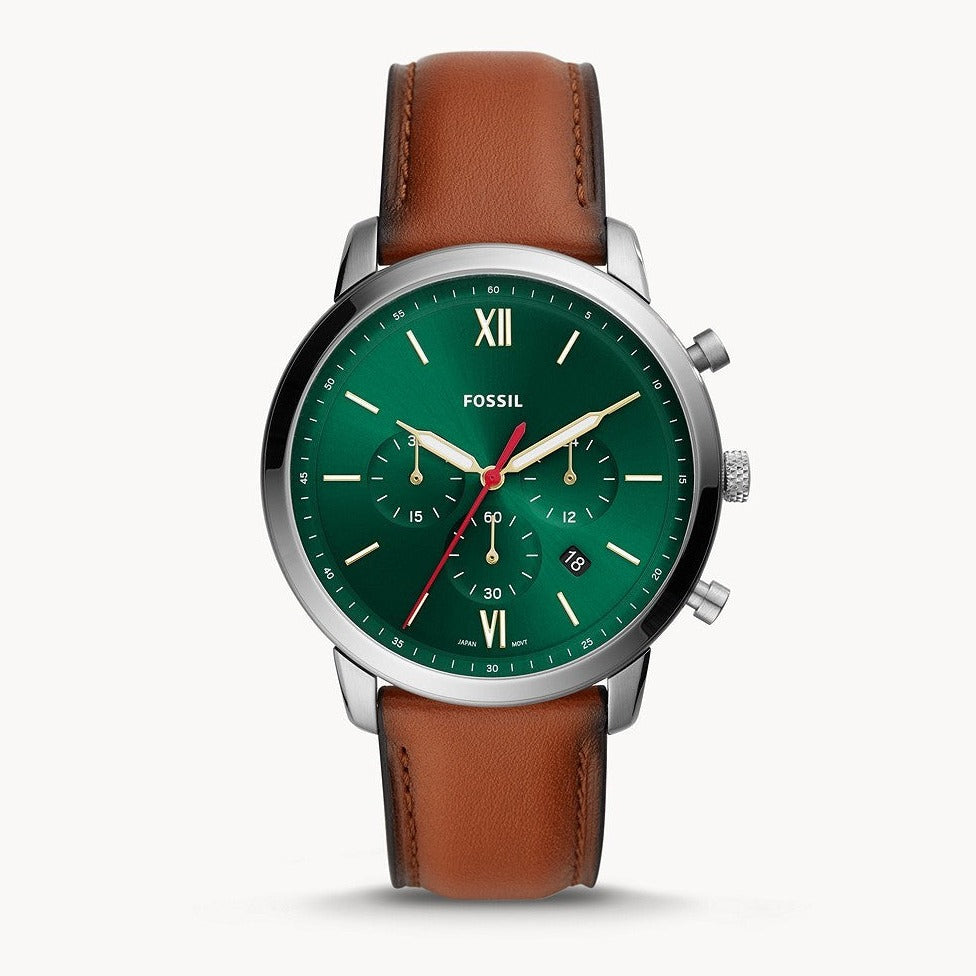  Shop Authentic Fossil Neutra Chronograph Green Dial Brown Leather Strap Watch for Men - FS5735 - Luxxuri