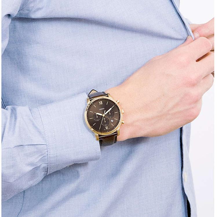 Shop Authentic Fossil Neutra Chronograph Brown Dial Brown Leather Strap Watch for Men - FS5763 - Luxxuri