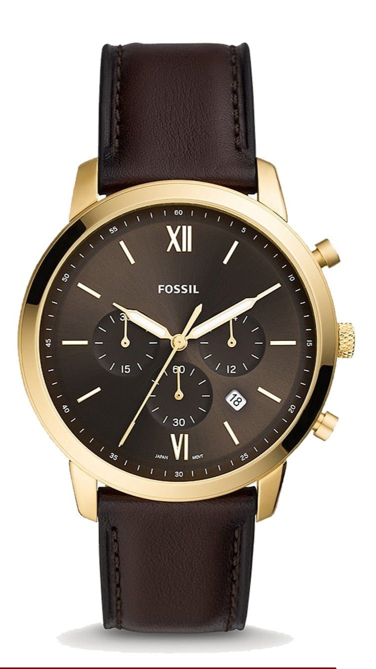  Shop Authentic Fossil Neutra Chronograph Brown Dial Brown Leather Strap Watch for Men - FS5763 - Luxxuri