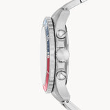  Shop Authentic Fossil FB-03 Chronograph Black Dial Silver Steel Strap Watch for Men - FS5767 - Luxxuri