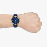  Shop Authentic Fossil Neutra Chronograph Blue Dial Blue Leather Strap Watch for Men - FS5454 - Luxxuri