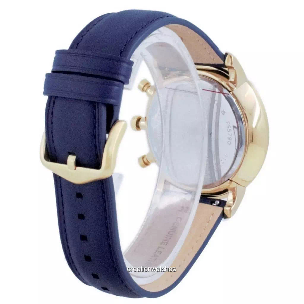  Shop Authentic Fossil Neutra Chronograph Blue Dial Blue Leather Strap Watch for Men - FS5790 - Luxxuri