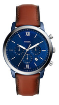  Shop Authentic Fossil Neutra Chronograph Blue Dial Brown Leather Strap Watch for Men - FS5791 - Luxxuri