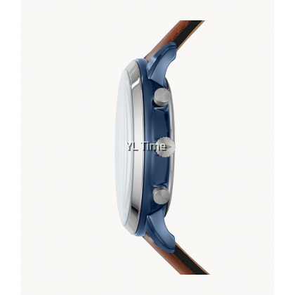  Shop Authentic Fossil Neutra Chronograph Blue Dial Brown Leather Strap Watch for Men - FS5791 - Luxxuri