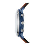  Shop Authentic Fossil Neutra Chronograph Blue Dial Brown Leather Strap Watch for Men - FS5791 - Luxxuri