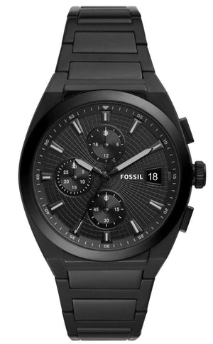  Shop Authentic Fossil Everett Chronograph Black Dial Black Steel Strap Watch for Men - FS5797 - Luxxuri