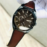  Shop Authentic Fossil Everett Chronograph Black Dial Brown Leather Strap Watch for Men - FS5798 - Luxxuri