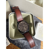  Shop Authentic Fossil Everett Chronograph Black Dial Brown Leather Strap Watch for Men - FS5798 - Luxxuri