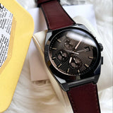  Shop Authentic Fossil Everett Chronograph Black Dial Brown Leather Strap Watch for Men - FS5798 - Luxxuri