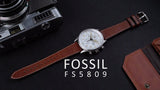  Shop Authentic Fossil Retro Pilot Chronograph Silver Dial Brown Leather Strap Watch for Men - FS5809 - Luxxuri
