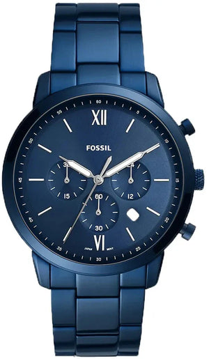  Shop Authentic Fossil Neutra Chronograph Blue Dial Blue Steel Strap Watch for Men - FS5826 - Luxxuri
