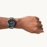  Shop Authentic Fossil FB-01 Chronograph Black Dial Grey Steel Strap Watch for Men - FS5835 - Luxxuri