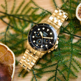  Shop Authentic Fossil FB-01 Chronograph Black Dial Gold Steel Strap Watch for Men - FS5836 - Luxxuri