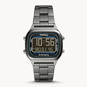  Shop Authentic Fossil Retro Digital Black Dial Black Steel Strap Watch for Men - FS5846 - Luxxuri