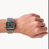  Shop Authentic Fossil Retro Digital Black Dial Black Steel Strap Watch for Men - FS5846 - Luxxuri