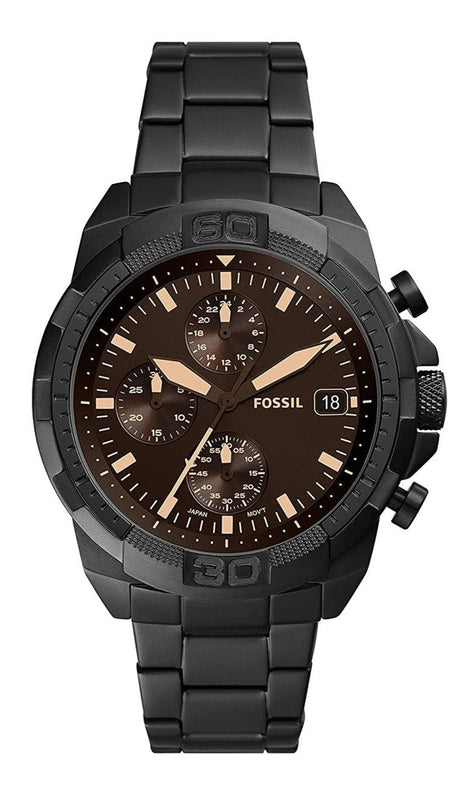  Shop Authentic Fossil Bronson Chronograph Black Dial Black Steel Strap Watch for Men - FS5851 - Luxxuri