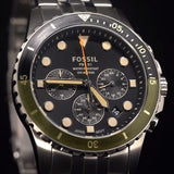  Shop Authentic Fossil FB-01 Chronograph Black Dial Silver Steel Strap Watch for Men - FS5864 - Luxxuri