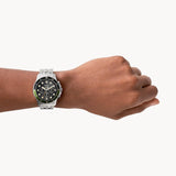  Shop Authentic Fossil FB-01 Chronograph Black Dial Silver Steel Strap Watch for Men - FS5864 - Luxxuri