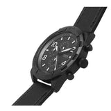  Shop Authentic Fossil Bronson Chronograph Black Dial Black Leather Strap Watch for Men - FS5874 - Luxxuri