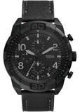  Shop Authentic Fossil Bronson Chronograph Black Dial Black Leather Strap Watch for Men - FS5874 - Luxxuri