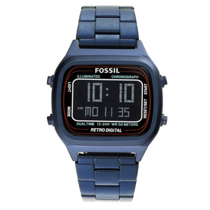  Shop Authentic Fossil Retro Analog-Digital Black Dial Blue Steel Strap Watch for Men - FS5896 - Luxxuri
