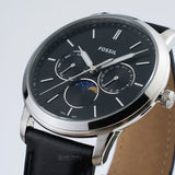  Shop Authentic Fossil Neutra Minimalist Moonphase Black Dial Black Leather Strap Watch for Men - FS5904 - Luxxuri