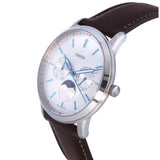  Shop Authentic Fossil Neutra Minimalist Moonphase Silver Dial Brown Leather Strap Watch for Men - FS5905 - Luxxuri