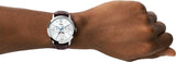  Shop Authentic Fossil Neutra Minimalist Moonphase Silver Dial Brown Leather Strap Watch for Men - FS5905 - Luxxuri