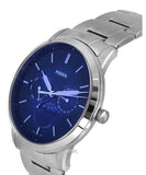  Shop Authentic Fossil Neutra Minimalist Moonphase Blue Dial Silver Steel Strap Watch for Men - FS5907 - Luxxuri