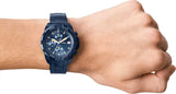  Shop Authentic Fossil Bronson Chronograph Blue Dial Blue Steel Strap Watch for Men - FS5916 - Luxxuri