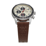  Shop Authentic Fossil Sport Tourer Chronograph White Dial Brown Leather Strap Watch for Men - FS6042 - Luxxuri