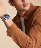  Shop Authentic Fossil Sport Tourer Chronograph Blue Dial Silver Steel Strap Watch for Men - FS6047 - Luxxuri