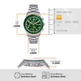  Shop Authentic Fossil Sport Tourer Chronograph Green Dial Silver Steel Strap Watch for Men - FS6048 - Luxxuri