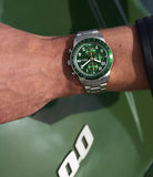  Shop Authentic Fossil Sport Tourer Chronograph Green Dial Silver Steel Strap Watch for Men - FS6048 - Luxxuri