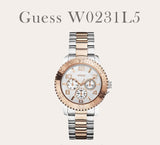  Shop Authentic Guess BFF Multifunction Silver Dial Two Tone Steel Strap Watch for Women - W0231L5 - Luxxuri