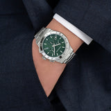  Shop Authentic Salvatore Ferragamo 1927 Chrono Green Dial Silver Steel Strap Watch for Men - SFKZ00423 - Luxxuri