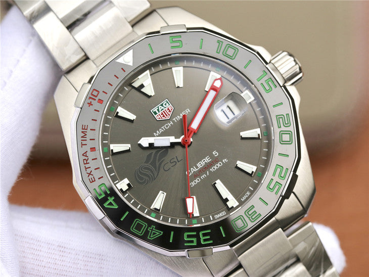 Tag Heuer Calibre 5 Match Timer CSL Edition Automatic Black Dial Silver Steel Strap Watch for Men – WAY201E.BA0927