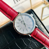  Shop Authentic IWC Portofino Automatic Diamonds Silver Dial Red Leather Strap Watch for Women - IW357408 - Luxxuri