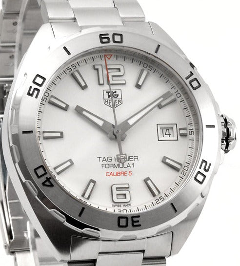  Shop Authentic Tag Heuer Formula 1 Calibre 5 Automatic White Dial Silver Steel Strap Watch for Men - WAZ2114.BA0875 - Luxxuri