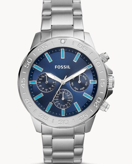  Shop Authentic Fossil Bannon Multifunction Blue Dial Silver Steel Strap Watch for Men - BQ2503 - Luxxuri
