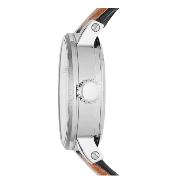  Shop Authentic Fossil Boyfriend Automatic Skeleton Silver Dial Brown Leather Strap Watch for Women - ME3109 - Luxxuri