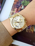  Shop Authentic Fossil Boyfriend Gold Dial Gold Steel Strap Watch for Women - ES3884 - Luxxuri
