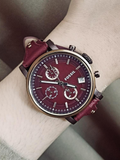  Shop Authentic Fossil Original Boyfriend Sport Chronograph Maroon Dial Maroon Leather Strap Watch for Women - ES4114 - Luxxuri
