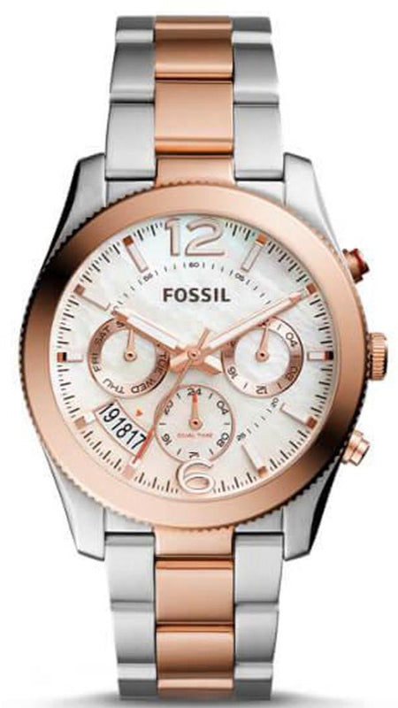  Shop Authentic Fossil Perfect Boyfriend Mother of Pearl Dial Two Tone Steel Strap Watch for Women - ES4135 - Luxxuri