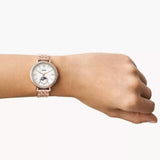  Shop Authentic Fossil Jacqueline Analog Moonphase Mother of Pearl White Dial Rose Gold Steel Strap Watch for Women - ES5165 - Luxxuri