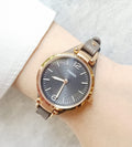 Fossil Georgia Smoke Grey Dial Grey Leather Strap Watch for Women - ES3077