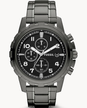  Shop Authentic Fossil Dean Chronograph Black Dial Black Steel Strap Watch for Men - FS4721 - Luxxuri