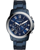  Shop Authentic Fossil Grant Chronograph Blue Dial Blue Steel Strap Watch for Men - FS5230 - Luxxuri