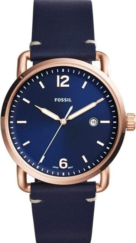  Shop Authentic Fossil The Commuter Blue Dial Blue Leather Strap Watch for Men - FS5274 - Luxxuri
