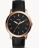  Shop Authentic Fossil The Minimalist Black Dial Black Leather Strap Watch for Men - FS5376 - Luxxuri